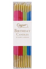 Caspari Slim Birthday Candles In Mixed Brights 16PK