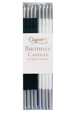 Caspari Slim Birthday Candles In Black White Mix 16PK
