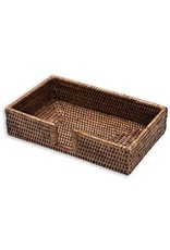 Caspari Rattan Guest Towel Napkin Holder Rattan