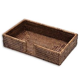 Caspari Rattan Guest Towel Napkin Holder Rattan