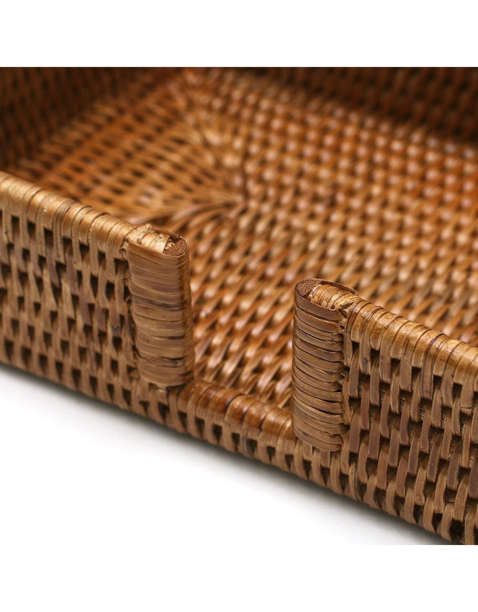 Caspari Rattan Guest Towel Napkin Holder Rattan