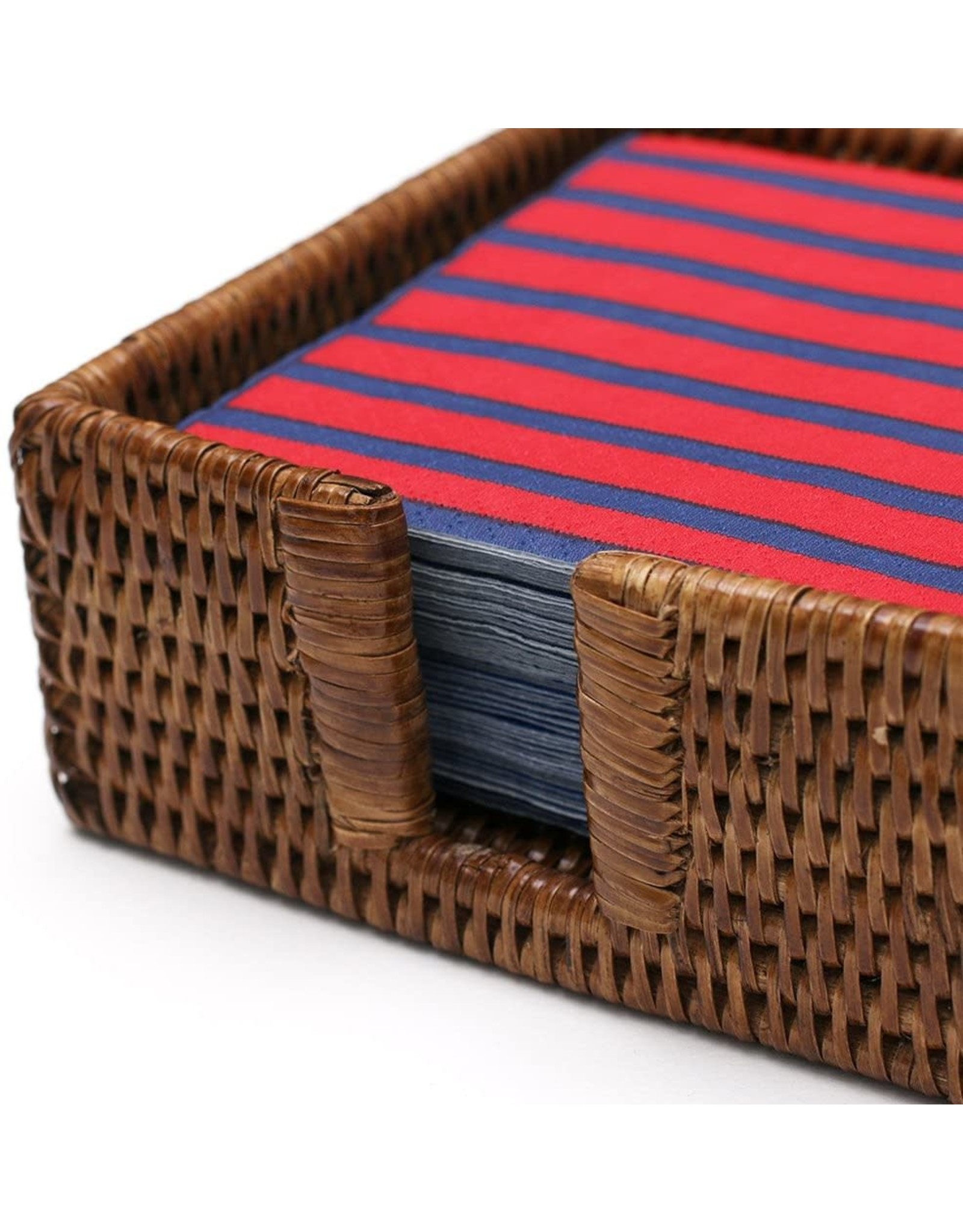 Caspari Rattan Guest Towel Napkin Holder Rattan