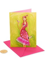 PAPYRUS® Birthday Card Girl In Flamingo Dress by Bella Pilar