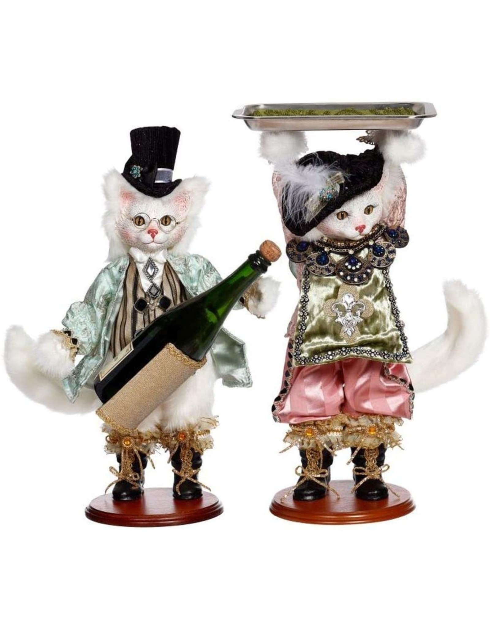 Mark Roberts Fairies Cat Wine Bottle Holder & Cat Holding Tray Set