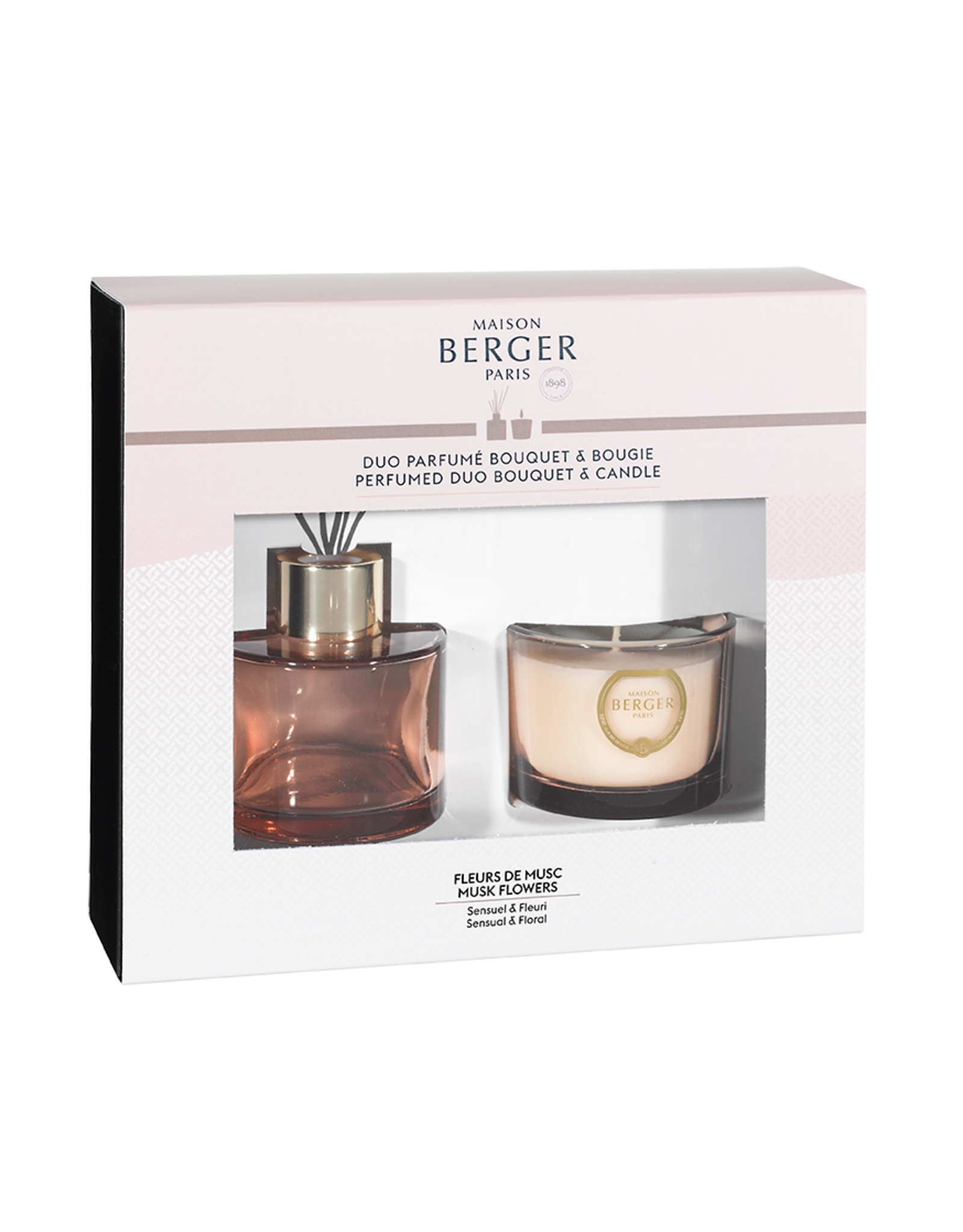 Maison Berger Bouquet Senso Mini Reed Diffuser Candle Duo Musk Flowers