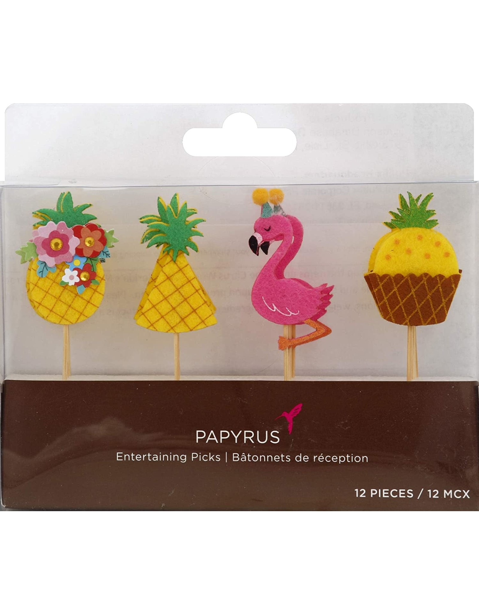 Papyrus Cupcake Party Picks 12pk Aloha Party Pineapples Flamingos