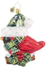 Christopher Radko Bundled-Up Feathered Friend Ornament 7 inch