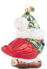 Christopher Radko Bundled-Up Feathered Friend Ornament 7 inch