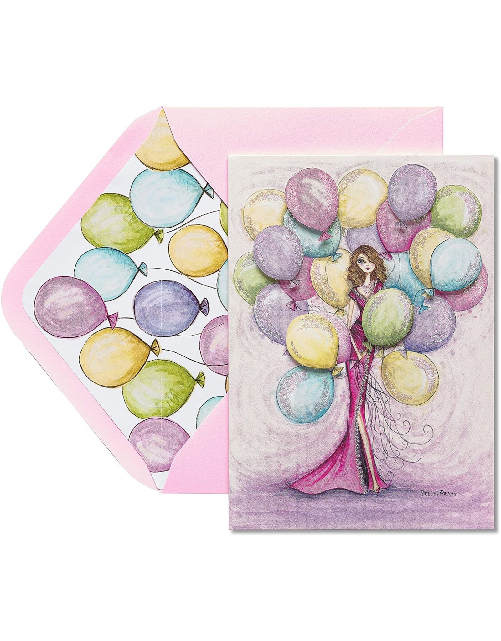 PAPYRUS® Birthday Card Girl With Balloons Bella Pilar