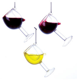 Kurt Adler Wine Glass Ornaments 3 Assorted