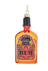 Kurt Adler Glass Rum Bottle Ornament