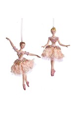 Kurt Adler Blush Pink Ballerina Ornaments 2 Assorted