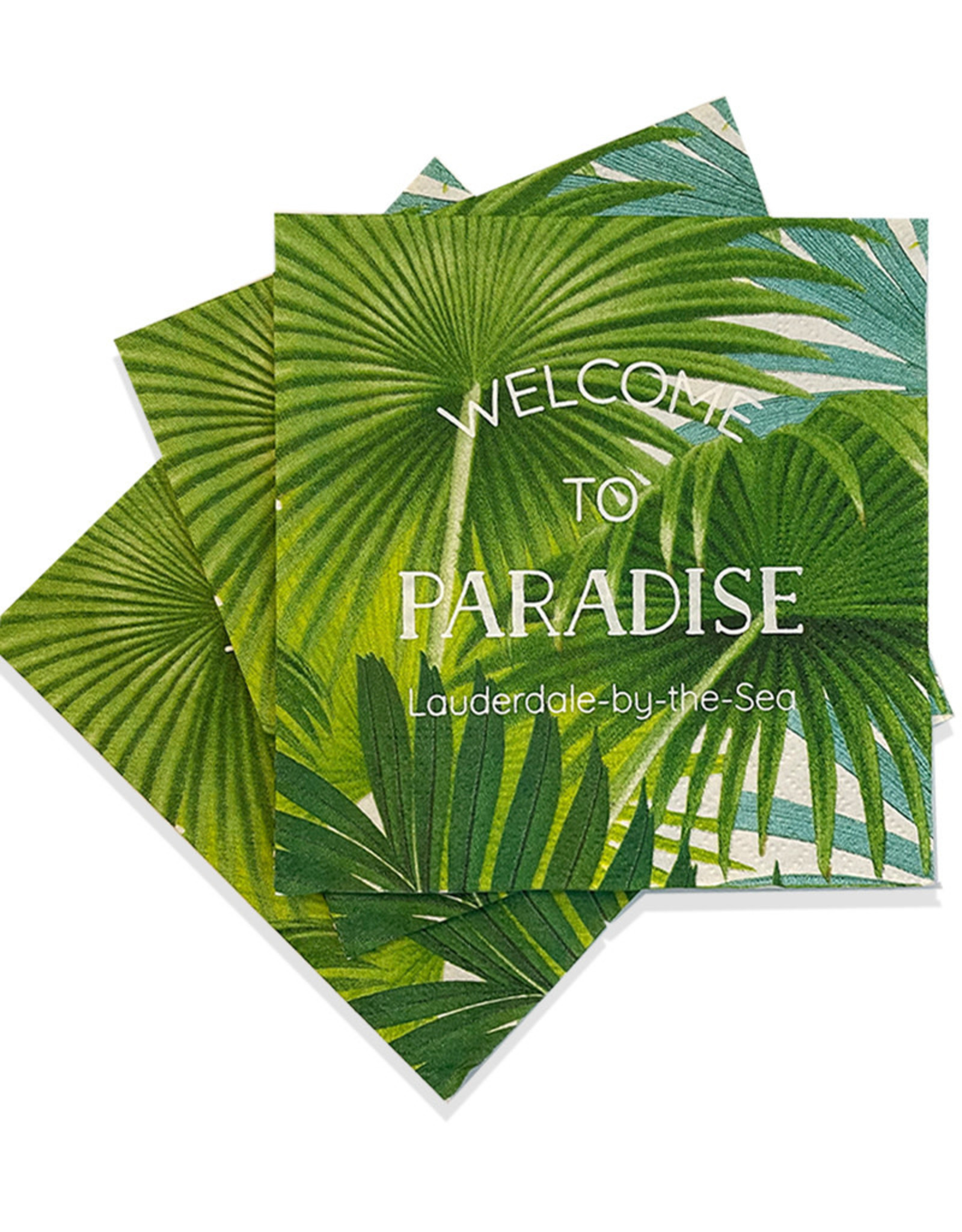 Caspari Lauderdale-By-The-Sea Cocktail Napkins 24pk Paradise