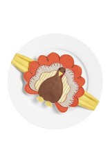 Mud Pie Thanksgiving Turkey Headband Plate Wrap - O