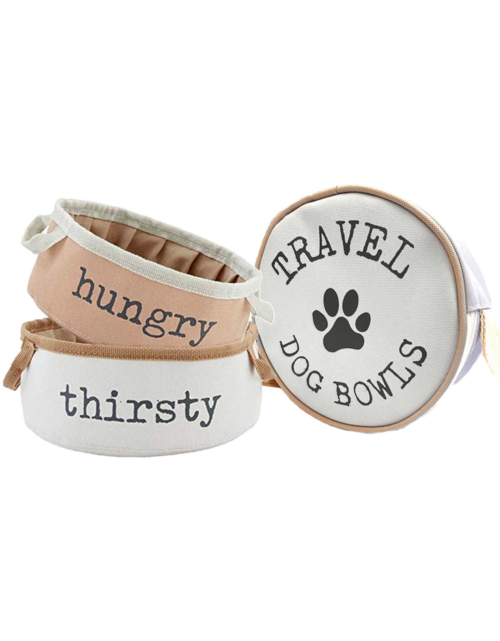 Mud Pie Travel Pet Bowls Set With Carrying Case