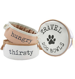 Mud Pie Travel Pet Bowls Set With Carring Case