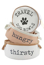 Mud Pie Travel Pet Bowls Set With Carring Case