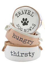 Mud Pie Travel Pet Bowls Set With Carrying Case