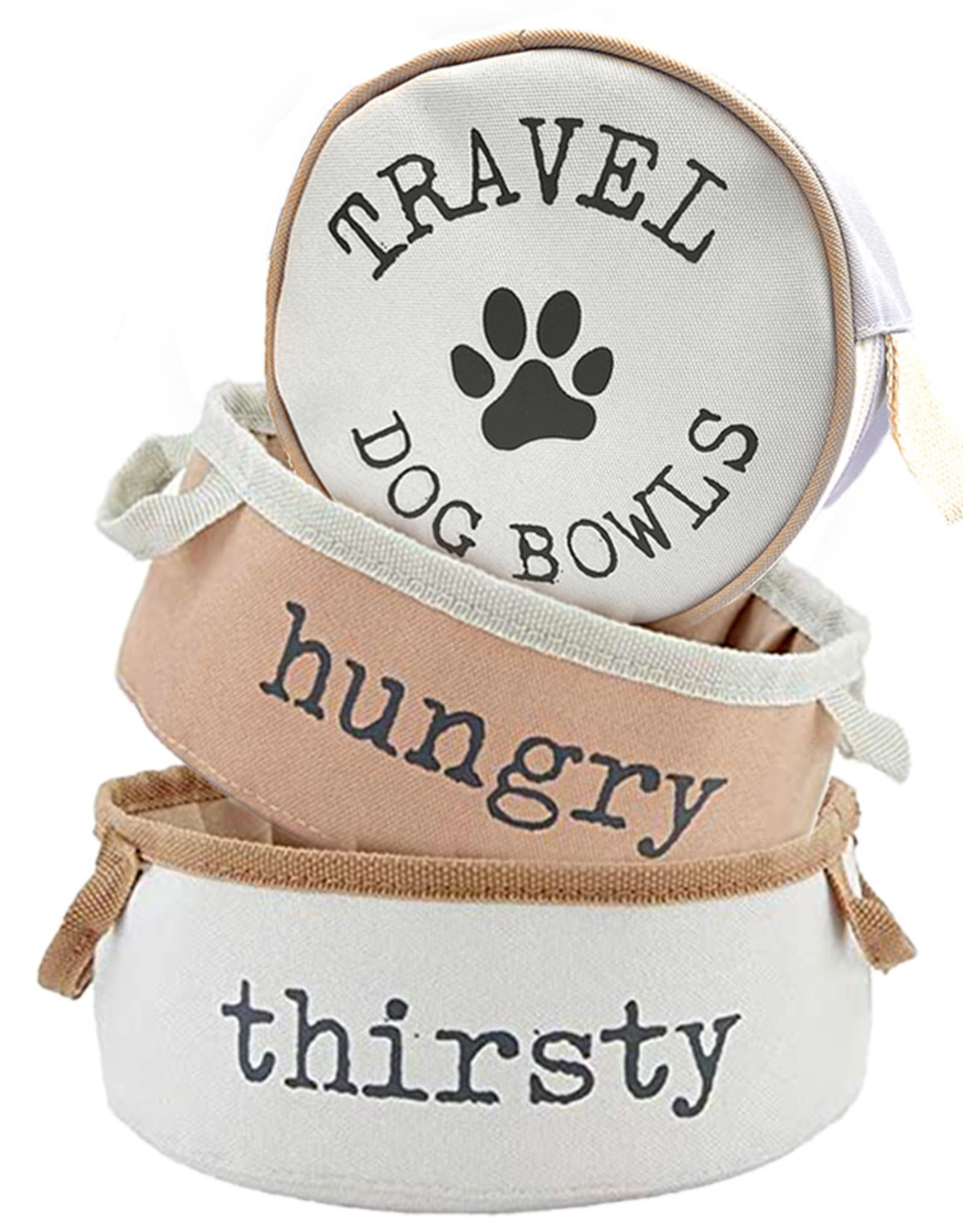 Mud Pie Travel Pet Bowls Set With Carring Case