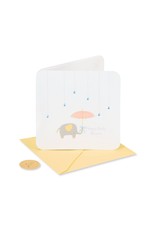 PAPYRUS® Baby Shower Card Raindrops Umbrella And Elephant