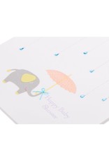 PAPYRUS® Baby Shower Card Raindrops Umbrella And Elephant