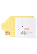 PAPYRUS® Baby Shower Card Raindrops Umbrella And Elephant