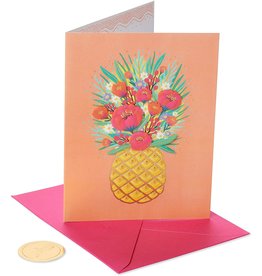 PAPYRUS® Birthday Card Pineapple Floral On Orange