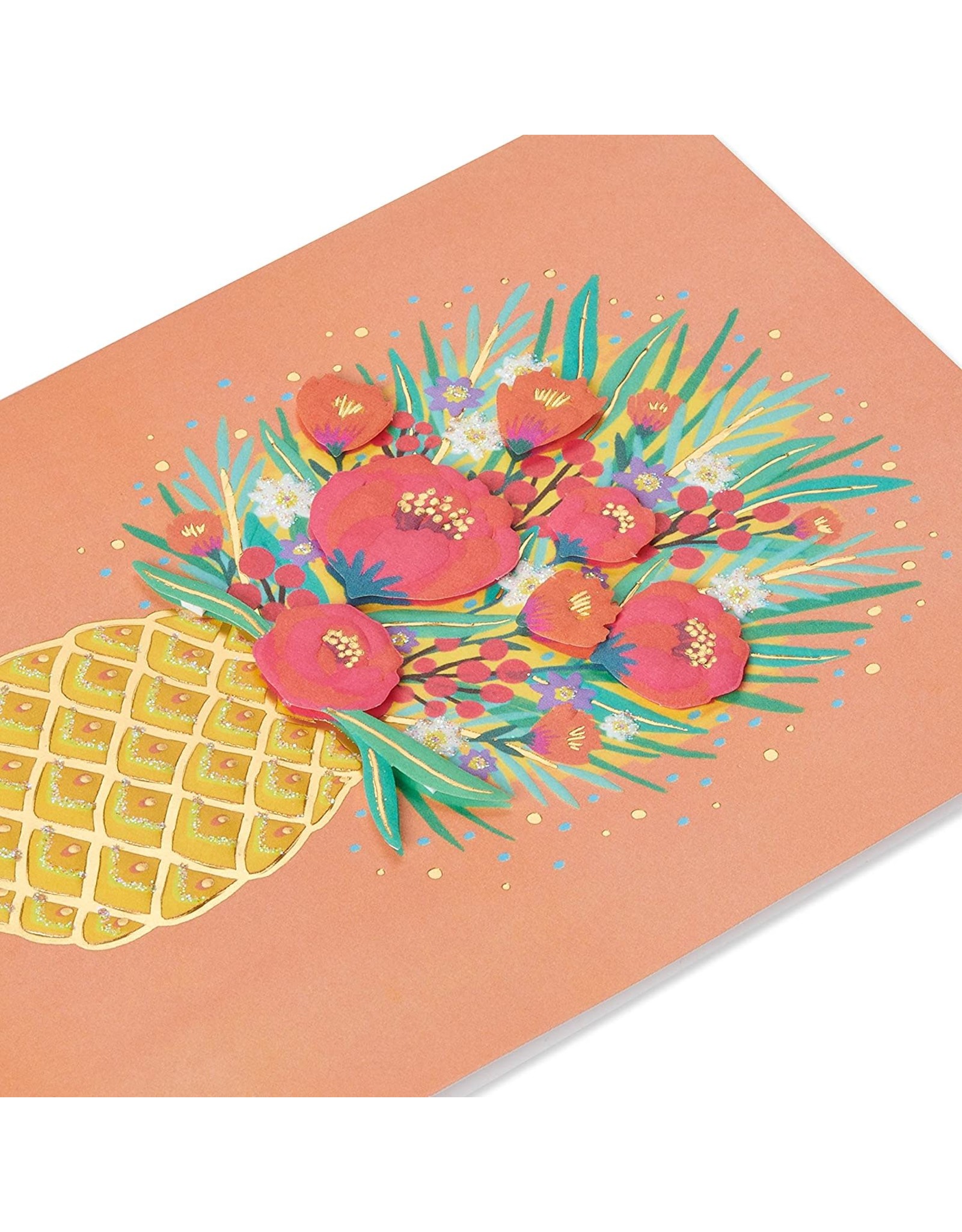 PAPYRUS® Birthday Card Pineapple Floral On Orange