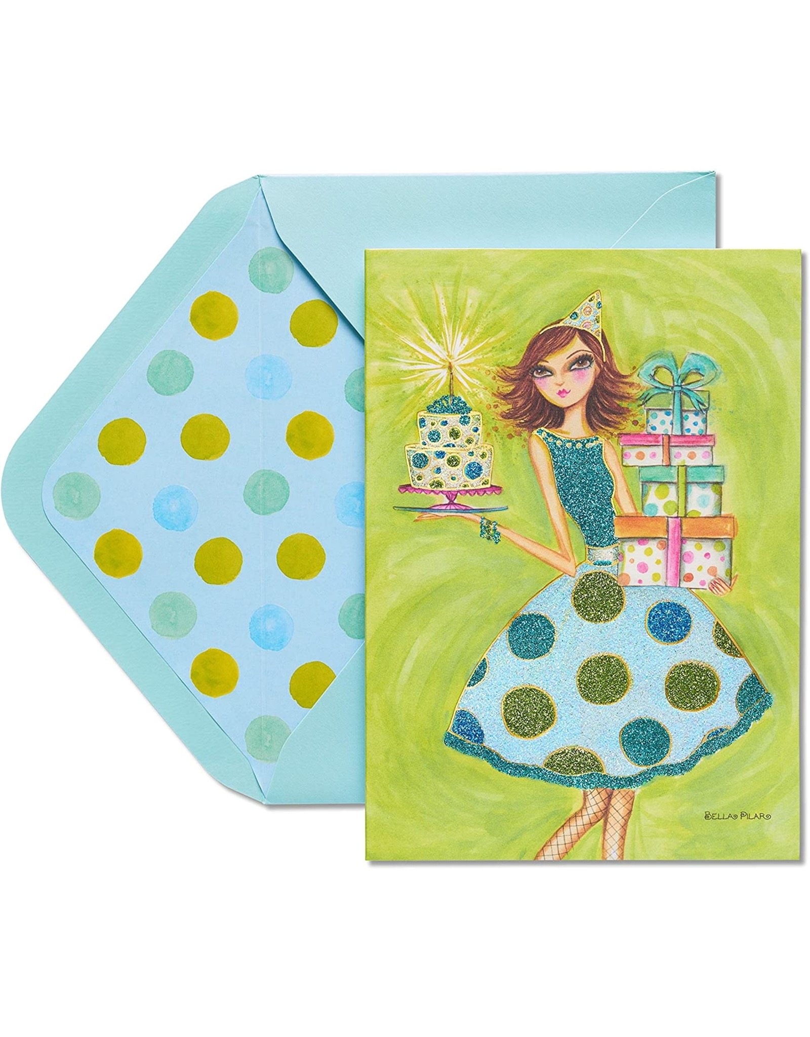 PAPYRUS® Birthday Card Girl In Polka Dot Dress By Bella Pilar