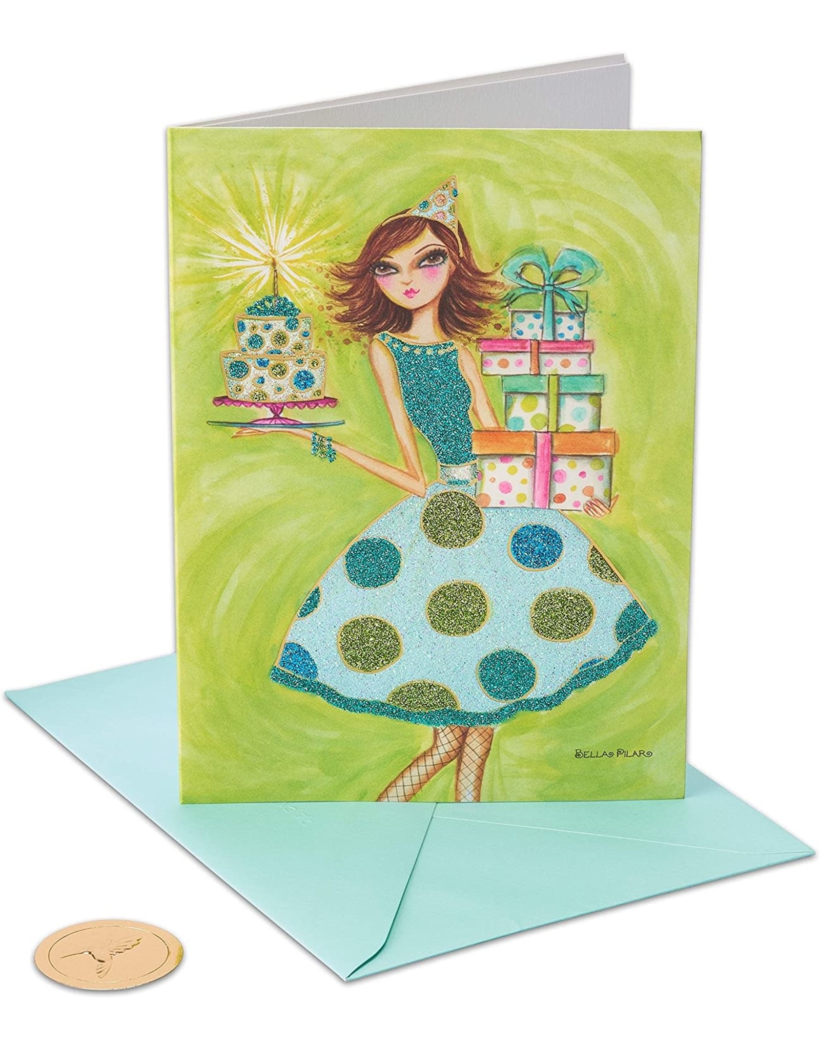 PAPYRUS® Birthday Card Girl In Polka Dot Dress By Bella Pilar