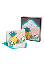 PAPYRUS® Handmade Pineapple Floral Thank You Boxed Notes Set of 8