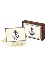 PAPYRUS® Boxed Notes Set of 16 Nautical Blue Anchor Blank Note Cards