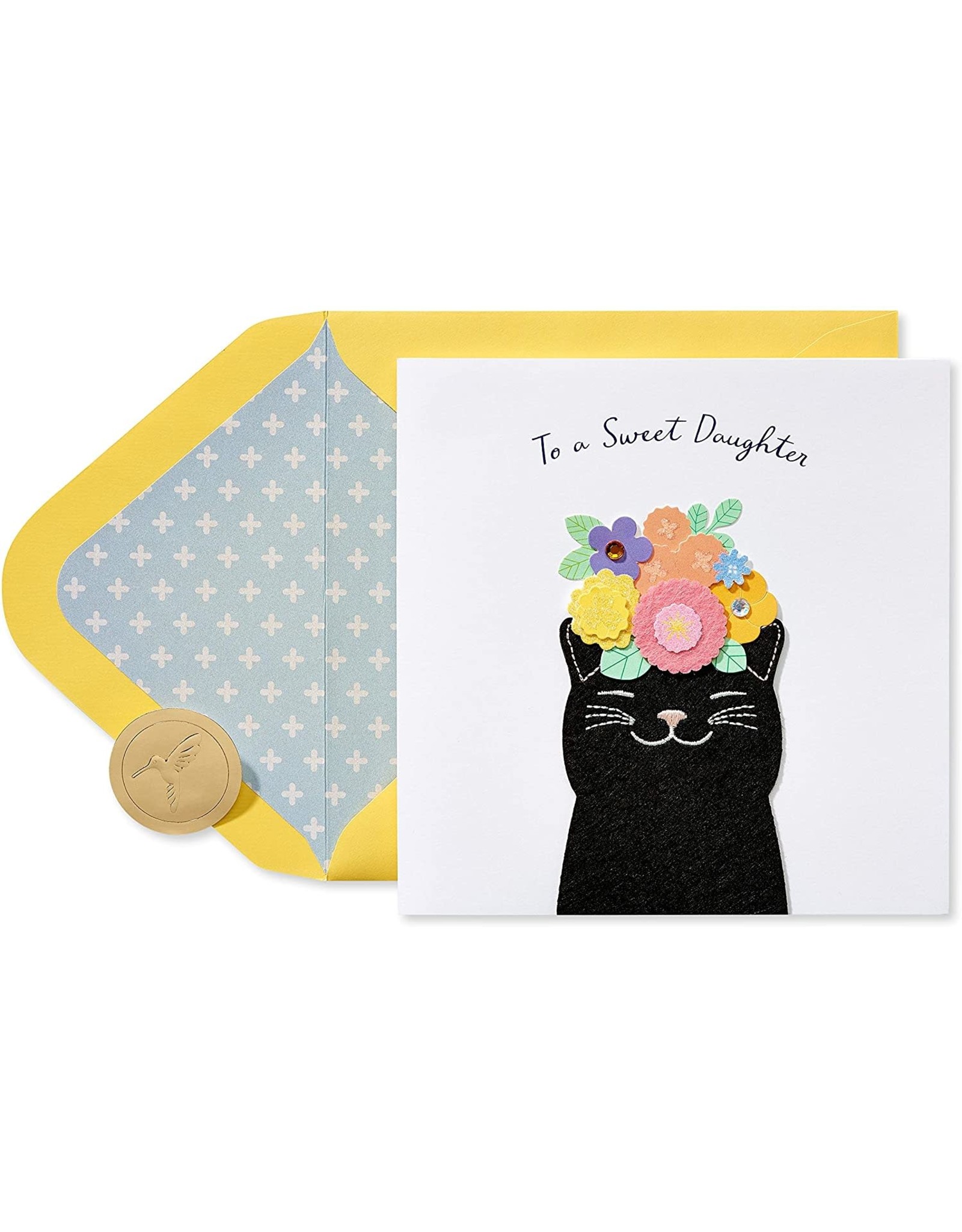 PAPYRUS® Birthday Card For Daughter Floral Cat