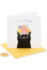 PAPYRUS® Birthday Card For Daughter Floral Cat