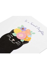 PAPYRUS® Birthday Card For Daughter Floral Cat