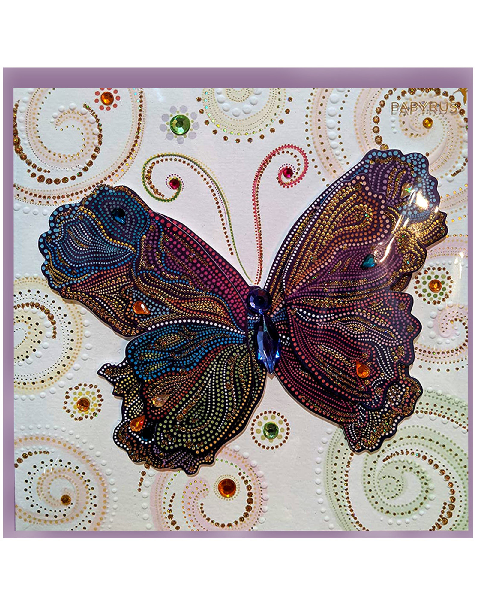 PAPYRUS® Blank Card Dotted Butterfly Paisley