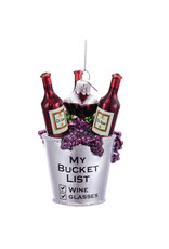 Kurt Adler Red Wine My Bucket List Christmas Ornament 3.7in