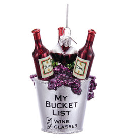 Kurt Adler Red Wine My Bucket List Christmas Ornament 3.7in