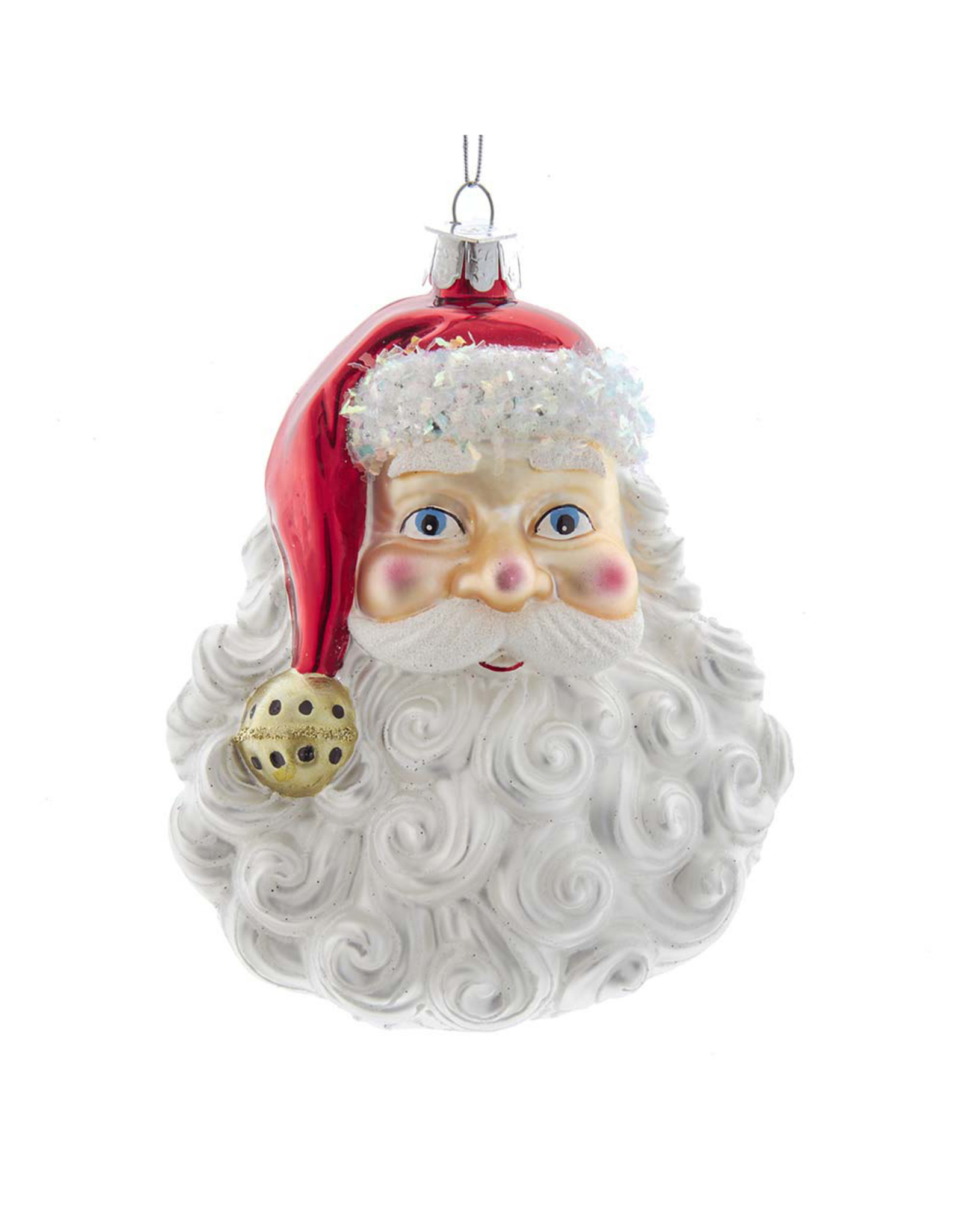 Kurt Adler Nobel Gems Glass Santa Head Ornament