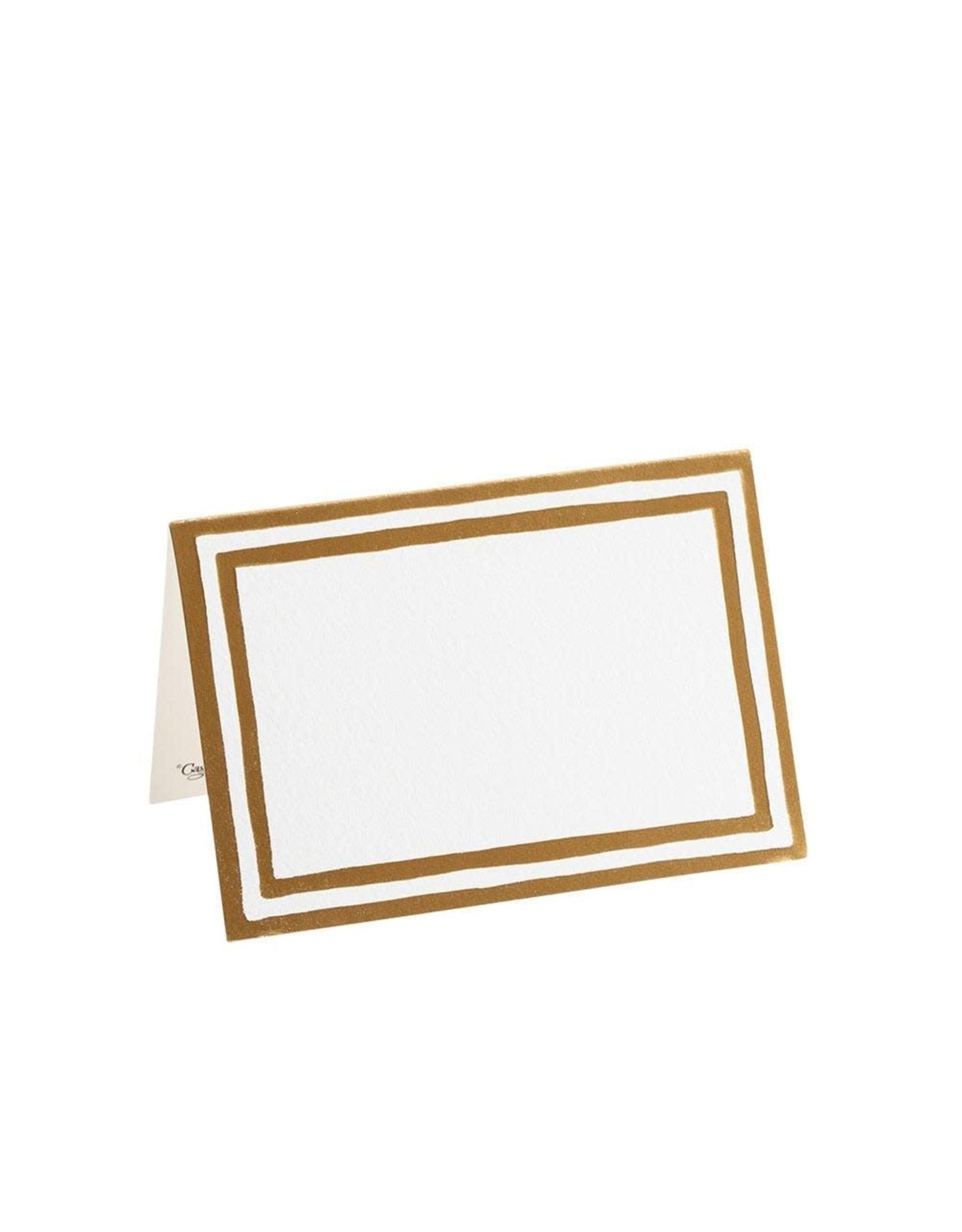 Caspari Table Place Cards 8pk Stripe Border Gold Foil