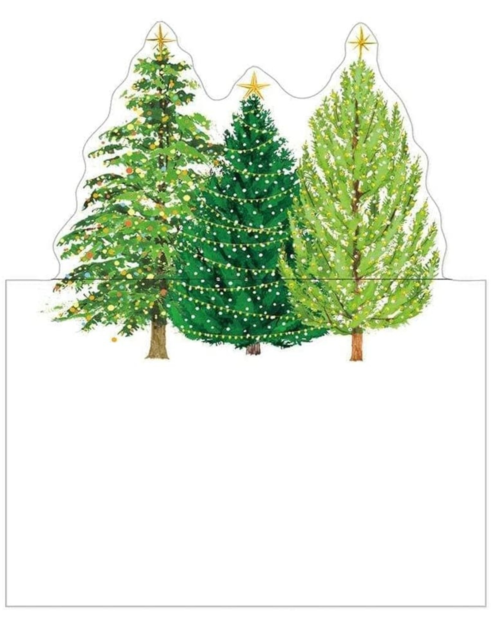 Caspari Christmas Place Cards Tent Style 8pk Christmas Tree w Lights
