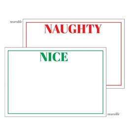 Caspari Christmas Place Cards 8pk Naughty Or Nice Reversible Tent Cards