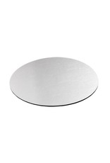Caspari Luster Round Felt-Backed Placemat Silver