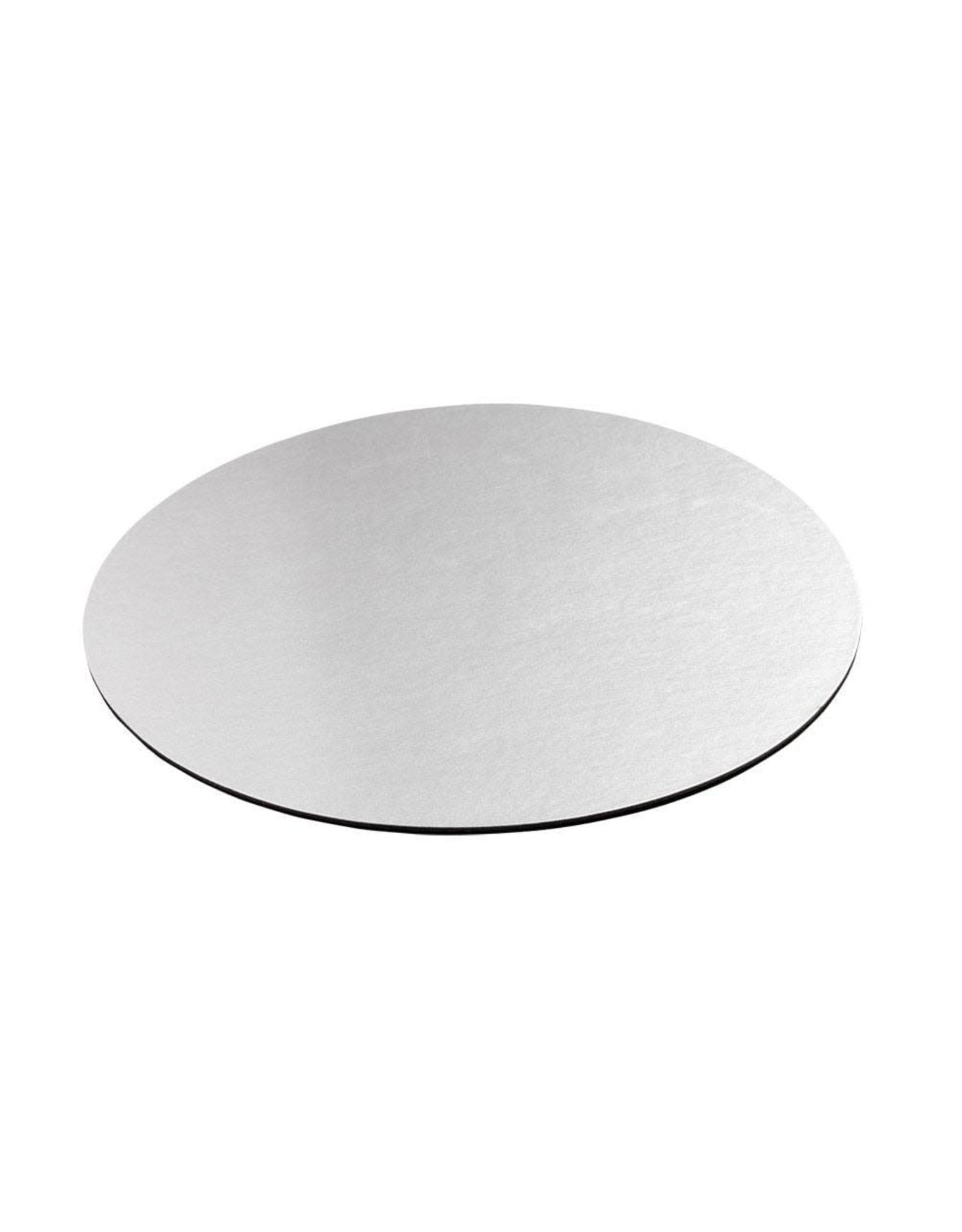 Caspari Luster Round Felt-Backed Placemat Silver
