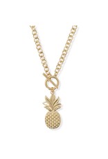 Periwinkle by Barlow 18 Inch Gold Pineapple Necklace