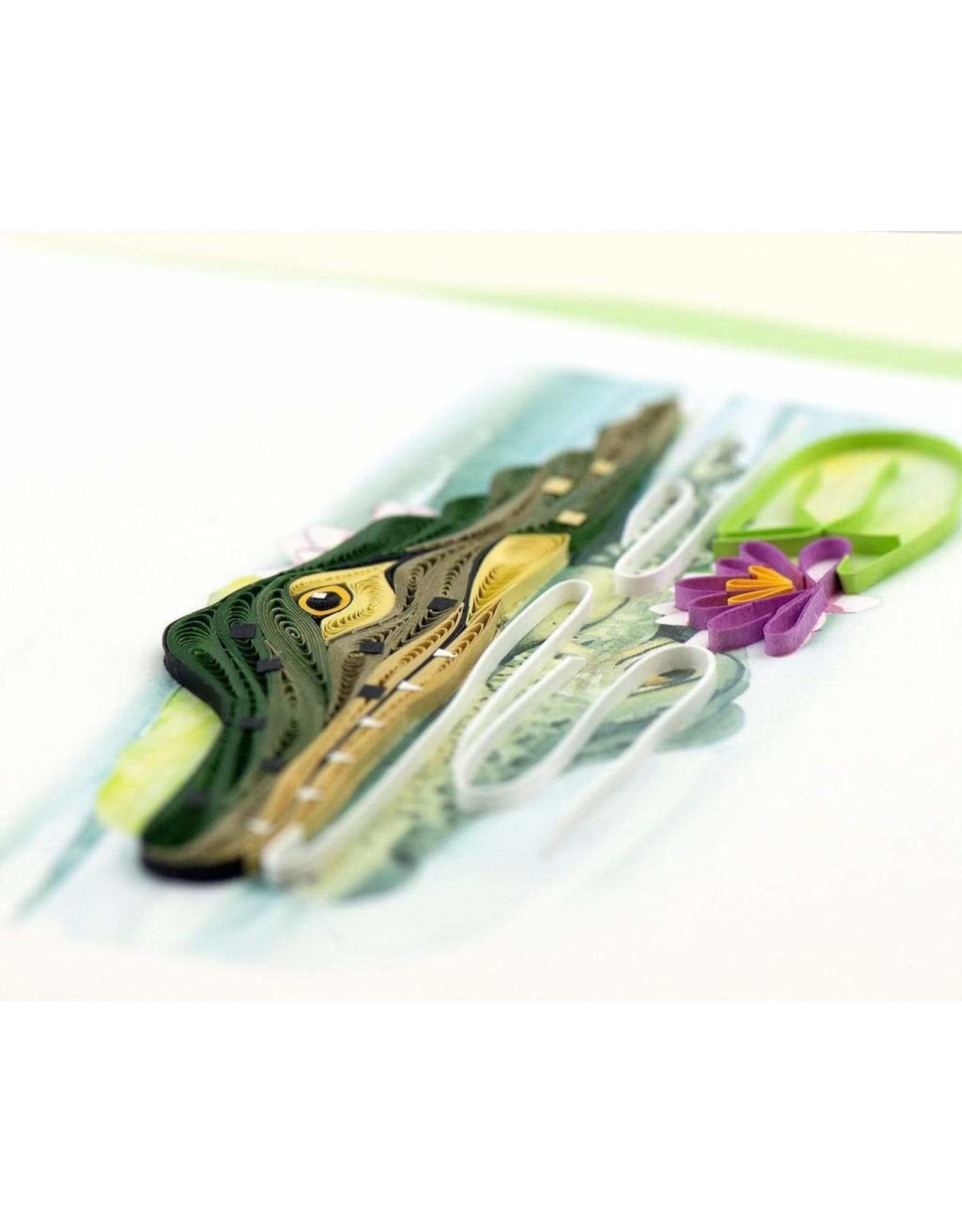 Quilling Card Blank Quilled Alligator Handcrafted Greeting Card