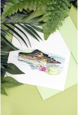 Quilling Card Blank Quilled Alligator Handcrafted Greeting Card