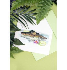 Quilling Card Blank Quilled Alligator Handcrafted Greeting Card