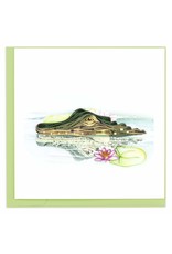 Quilling Card Blank Quilled Alligator Handcrafted Greeting Card