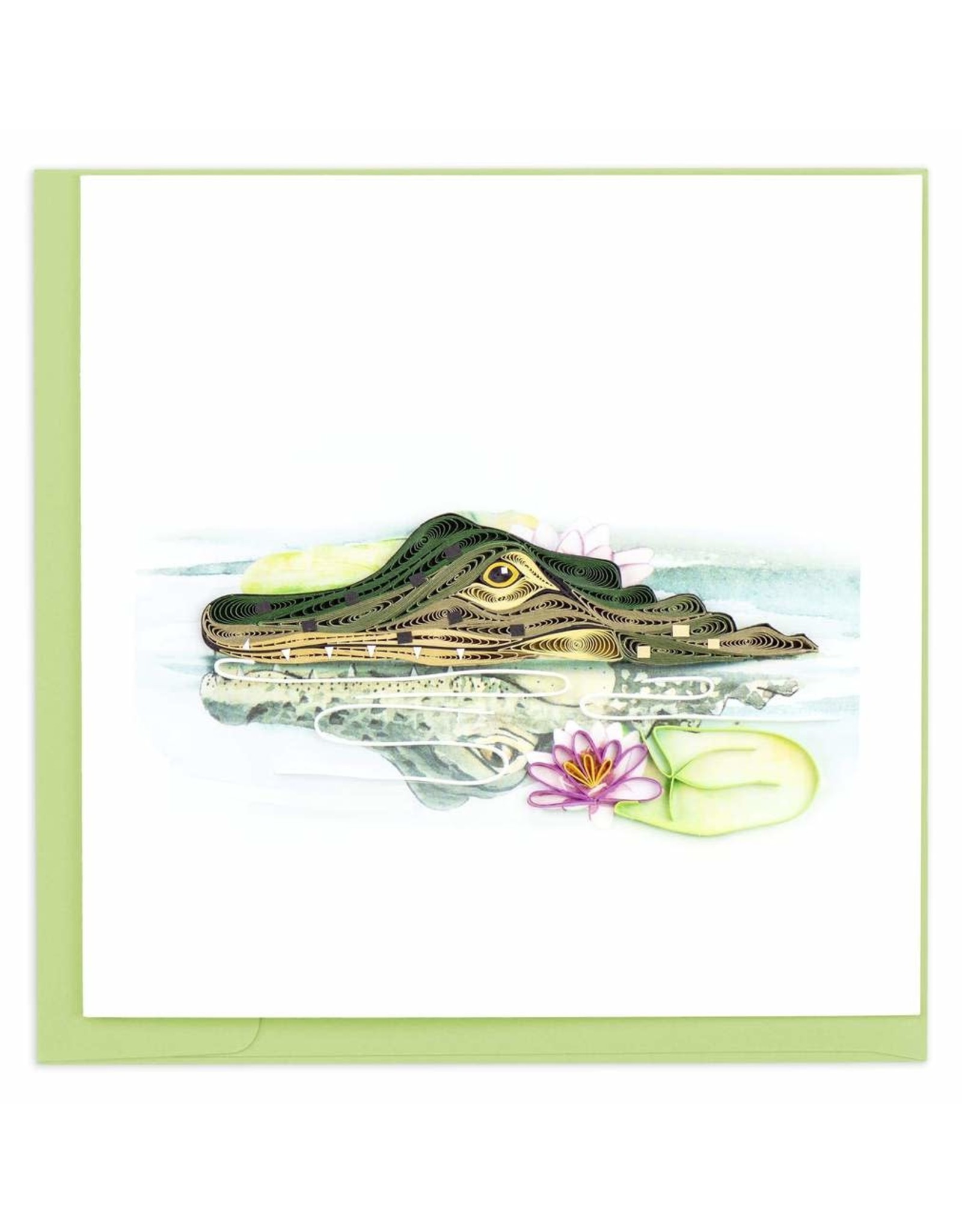 Quilling Card Blank Quilled Alligator Handcrafted Greeting Card
